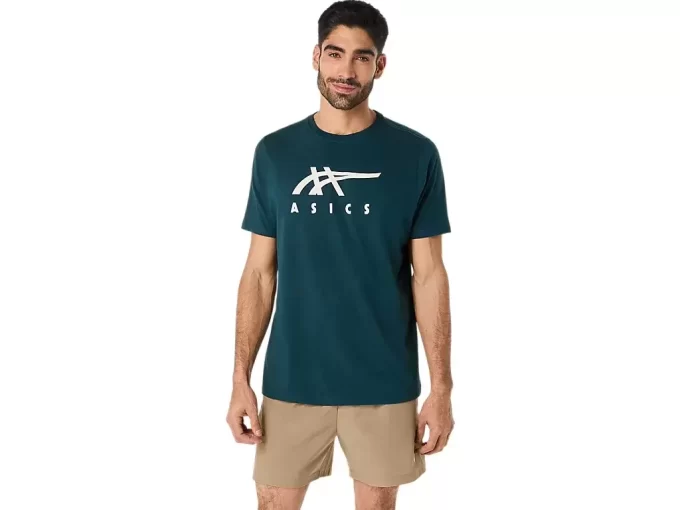 ASICS GESTREIFTES KURZARM-T-SHIRT