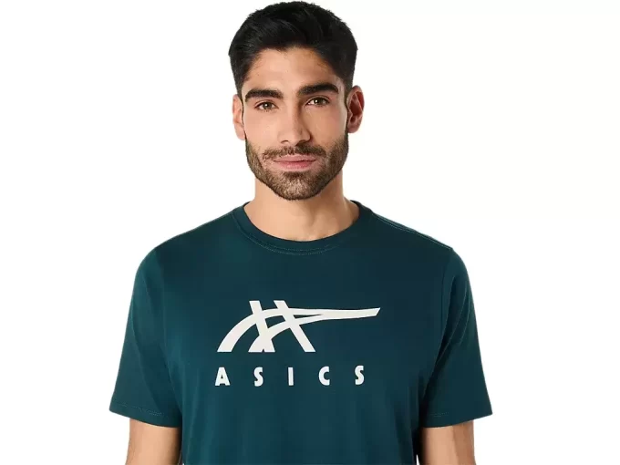 ASICS GESTREIFTES KURZARM-T-SHIRT