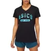 DAMEN-KURZARM-T-SHIRT MIT V-AUSSCHNITT „EST 1977“