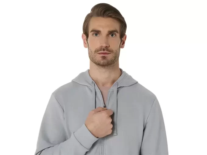 SWEAT-KAPUZENPULLOVER MIT DURCHGEHENDEM REISSVERSCHLUSS