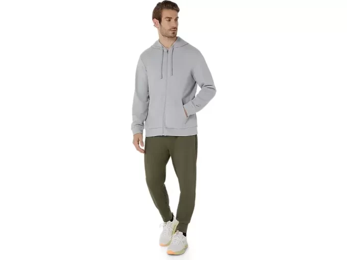 SWEAT-KAPUZENPULLOVER MIT DURCHGEHENDEM REISSVERSCHLUSS