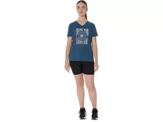 V-Ausschnitt mit Sonnenblumen-Slogan für Damen