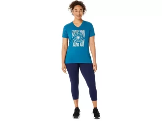 V-Ausschnitt mit Sonnenblumen-Slogan für Damen