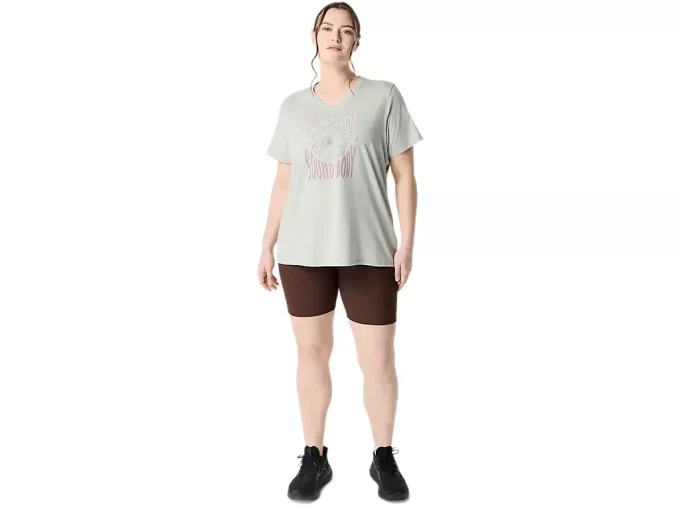 V-Ausschnitt mit Sonnenblumen-Slogan für Damen