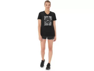 V-Ausschnitt mit Sonnenblumen-Slogan für Damen