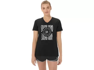V-Ausschnitt mit Sonnenblumen-Slogan für Damen